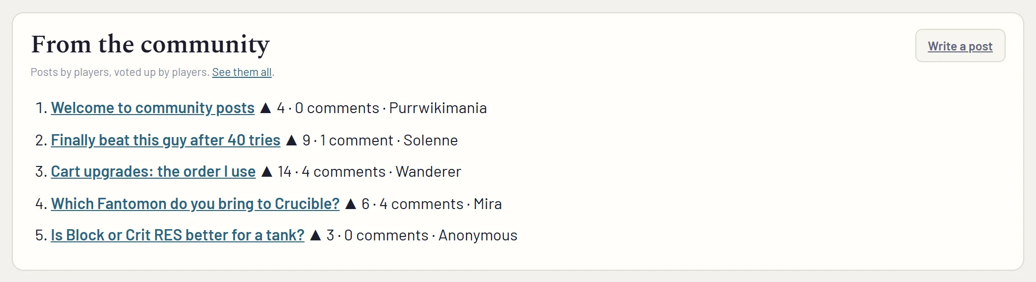 Aus der Community, im Blog-Index.